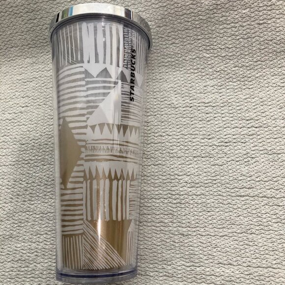 STARBUCKS  Tumbler Tribal Motif Gold White Diamond - Picture 4 of 4